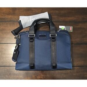 NEW Tumi ALPHA BRAVO ACADEMY BRIEF Bag 15.5" Nylon Laptop Briefcase - NAVY BLUE